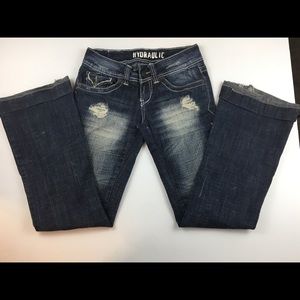 Hydraulic Dark Blue Wash Distressed Women w26 L30